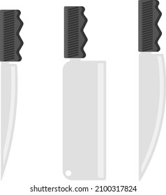Random knifes, illustration, vector on a white background.