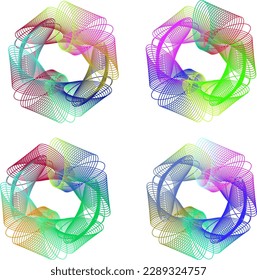 Random layers of circle in straight way to make build attractive visual of colors of 2024