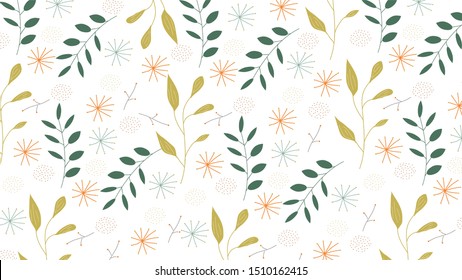 Random Leaves floral pattern background 