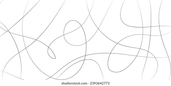 Random line pattern background. Decorative pattern with tangled curved lines. Random chaotic lines abstract geometric pattern vector background.