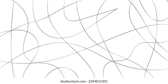 Random line pattern background. Decorative pattern with tangled curved lines. Random chaotic lines abstract geometric pattern vector background.