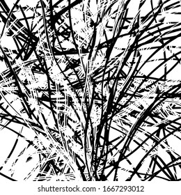 Random Linie formt abstraktes Kunstmuster / Textur. gereiztes, gewelltes, chaotisches Gabel von Linien, Formen