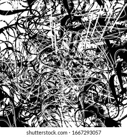 La línea aleatoria forma el patrón de arte abstracto / textura. Margen de líneas agrietadas, onduladas y caóticas