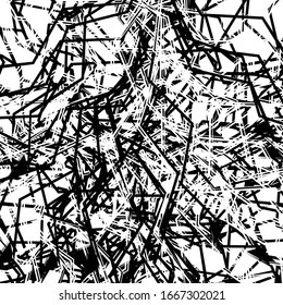 Random line shapes abstract art pattern / texture. Ragged, corrugated, chaotic jumble of lines shapes