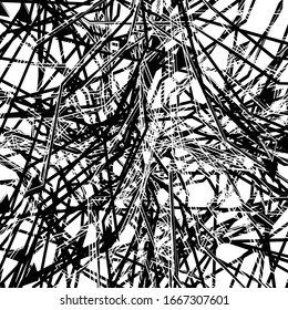 La línea aleatoria forma el patrón de arte abstracto / textura. Margen de líneas agrietadas, onduladas y caóticas