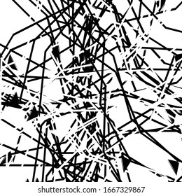 La línea aleatoria forma el patrón de arte abstracto / textura. Margen de líneas agrietadas, onduladas y caóticas