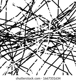 La línea aleatoria forma el patrón de arte abstracto / textura. Margen de líneas agrietadas, onduladas y caóticas