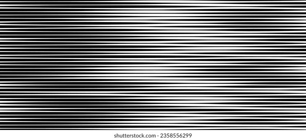 Random linear pattern. White tv noise pattern. Black and white horizontal irregular lines background pattern. Glitch concept wallpaper. Vector illustration.