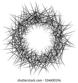 Random lines, chaotic lines abstract element. Monochrome artistic illustration