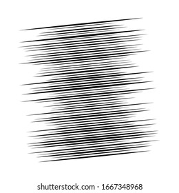 Random lines element. Random horizontal lines. Irregular straight, parallel stripes. Strips, streaks half-tone geometric pattern