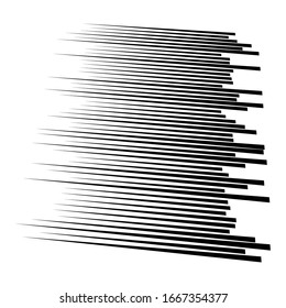 Random lines element. Random horizontal lines. Irregular straight, parallel stripes. Strips, streaks half-tone geometric pattern