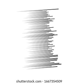 Random lines element. Random horizontal lines. Irregular straight, parallel stripes. Strips, streaks half-tone geometric pattern