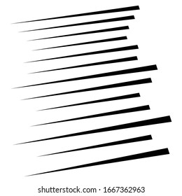 Random lines element. Random horizontal lines. Irregular straight, parallel stripes. Strips, streaks half-tone geometric pattern