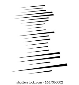 Random lines element. Random horizontal lines. Irregular straight, parallel stripes. Strips, streaks half-tone geometric pattern