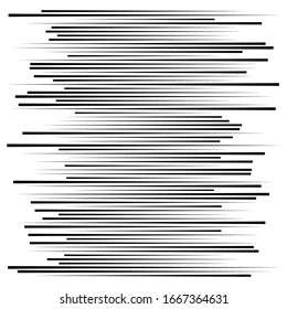 Random lines element. Random horizontal lines. Irregular straight, parallel stripes. Strips, streaks half-tone geometric pattern