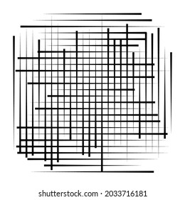 Random lines grid, mesh. Matrix, grille, grating abstract lines element