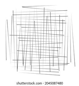 Random lines grid, mesh. Matrix, grille, grating abstract lines element
