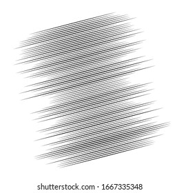 Random lines halftone element. Random horizontal lines. Irregular straight, parallel stripes. Strips, streaks half-tone geometric pattern
