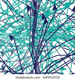 Random lines, shapes geometric abstract art. Colorful (duotone) scattered design artistic illustration. Irregular, clutter noise, glitch illustration. Chaotic random geometry art