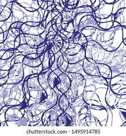 Random lines, shapes geometric abstract art. Colorful (duotone) scattered design artistic illustration. Irregular, clutter noise, glitch illustration. Chaotic random geometry art