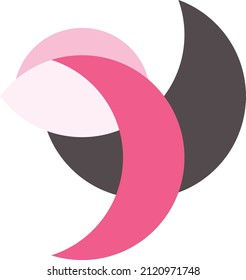 Logotipo aleatorio Moon con color rosa dominante