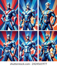 Random male Super Hero, vector,