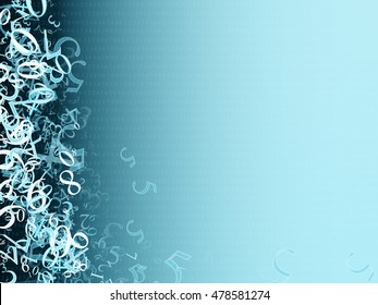 random mathematical numbers on a blue background