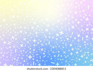 Random mathematical symbol gradient pastel pattern background. vector illustration.