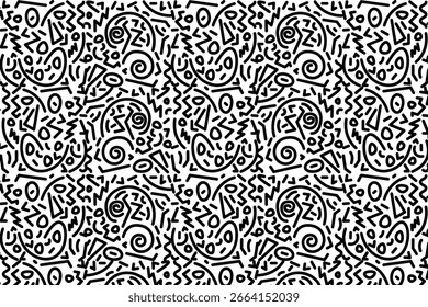 Zufällige Memphis doodle pattern design