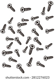 Random Metal Screw Set Hardware Fastener Vector Collection