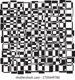 Random mixture of rectangular shapes in augmenting, overlapping modern, monochrome pattern