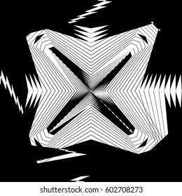 Random monochrome glitchy, rough texture, pattern. Geometric chaotic illustration