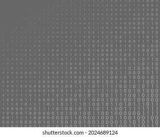 Random numbers 0 and 1. Background in a matrix style. Binary code pattern with digits on screen, falling character. Abstract digital backdrop. Vector illustration