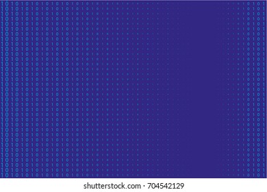 Random numbers 0 and 1. Background in a matrix style. Binary code pattern with digits on screen, falling character. Abstract digital backdrop. Vector illustration