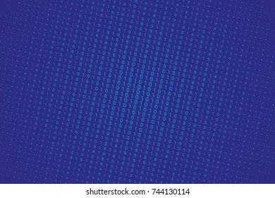 Random numbers 0 and 1. Background in a matrix style. Binary code pattern with digits on screen, falling character. Abstract digital backdrop. Vector illustration