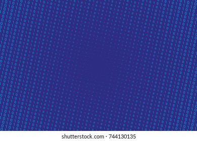 Random numbers 0 and 1. Background in a matrix style. Binary code pattern with digits on screen, falling character. Abstract digital backdrop. Vector illustration