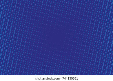 Random numbers 0 and 1. Background in a matrix style. Binary code pattern with digits on screen, falling character. Abstract digital backdrop. Vector illustration