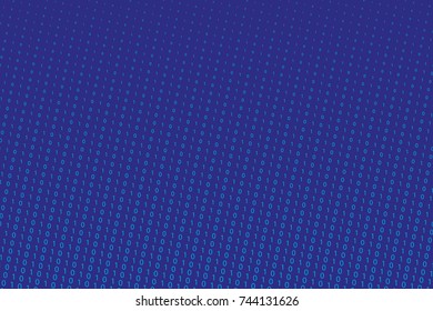 Random numbers 0 and 1. Background in a matrix style. Binary code pattern with digits on screen, falling character. Abstract digital backdrop. Vector illustration