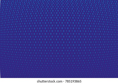Random numbers 0 and 1. Background in a matrix style. Binary code pattern with digits on screen, falling character. Abstract digital backdrop. Vector illustration