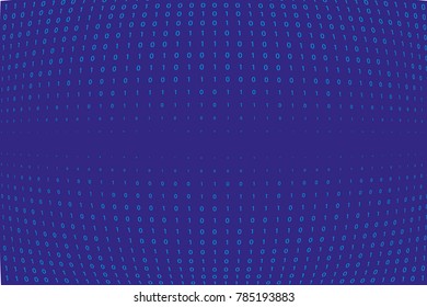 Random numbers 0 and 1. Background in a matrix style. Binary code pattern with digits on screen, falling character. Abstract digital backdrop. Vector illustration