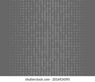 Random numbers 0 and 9. Background in a matrix style. Binary code pattern with digits on screen, falling character. Abstract digital backdrop. Vector illustration