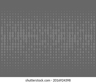 Random numbers 0 and 9. Background in a matrix style. Binary code pattern with digits on screen, falling character. Abstract digital backdrop. Vector illustration