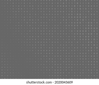 Random numbers 0 and 9. Background in a matrix style. Binary code pattern with digits on screen, falling character. Abstract digital backdrop. Vector illustration