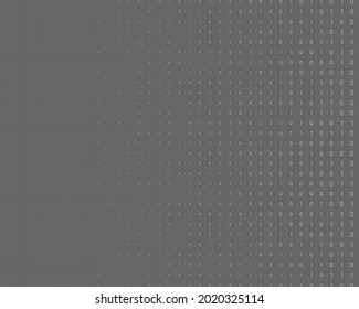 Random numbers 0 and 9. Background in a matrix style. Binary code pattern with digits on screen, falling character. Abstract digital backdrop. Vector illustration