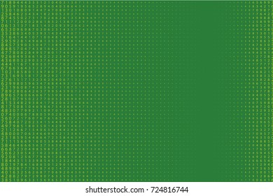 Random numbers 0 - 9. Background in a matrix style. Code pattern with digits on screen, falling character. Abstract digital backdrop. Vector illustration