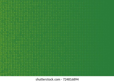 Random numbers 0 - 9. Background in a matrix style. Code pattern with digits on screen, falling character. Abstract digital backdrop. Vector illustration