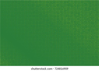 Random numbers 0 - 9. Background in a matrix style. Code pattern with digits on screen, falling character. Abstract digital backdrop. Vector illustration