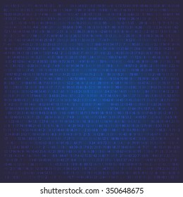 Random numbers abstract Matrix Background. Binary Computer Code. Coding Background Hacker concept. background for banner computer, programming and IT workshop. Vector Illustration.