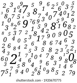 Random numeric display ouline vector,background.