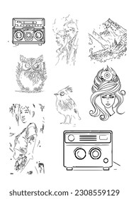 Random object Radio, mountain and more